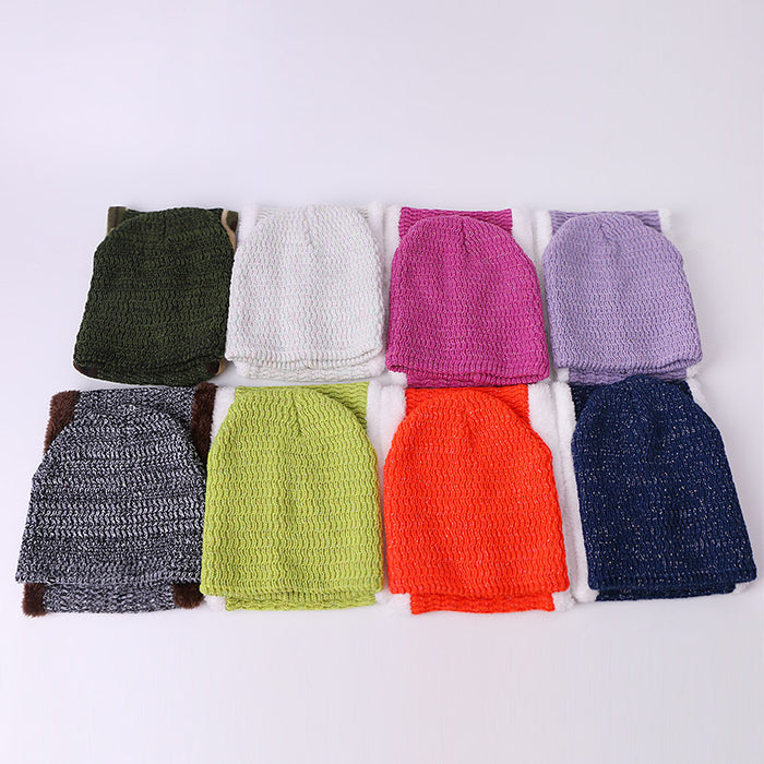 Wholesale Scarf Hat Two Piece Cotton Acrylic Fleece Thickening Warmth JDC-SF-Kaip010