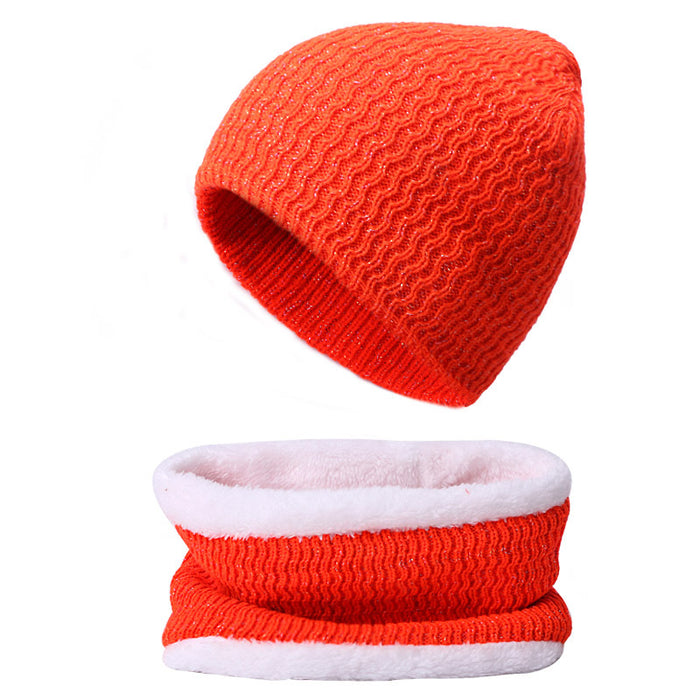 Sombrero de bufanda al por mayor Dos piezas de algodón acrílico engrosamiento de la calidez JDC-SF-KAIP010
