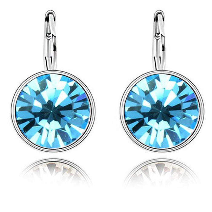 Pendientes de cristal de metal al por mayor Pendientes de tachuelas Diamantes redondos de mujeres JDC-ES-BingM024