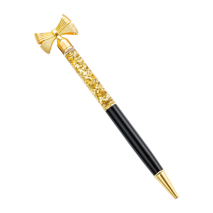 Wholesale gold powder into oil bow metal pen ballpoint pen JDC-BP-Huah033