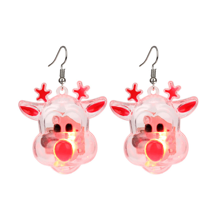 Wholesale Earrings Plastic Christmas Party LED Lights Glow JDC-ES-HSA001