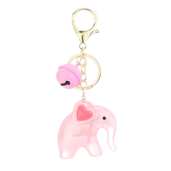 Wholesale acrylic jelly elephant bell keychain MOQ≥3 JDC-KC-XLu003