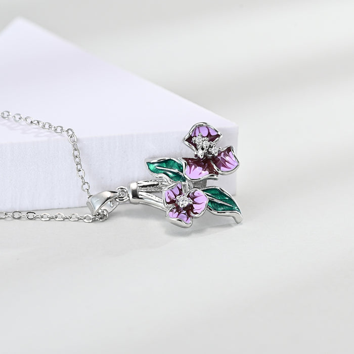 Wholesale Ring Silver Enamel Necklace Floral Earrings JDC-RS-ZhenR027