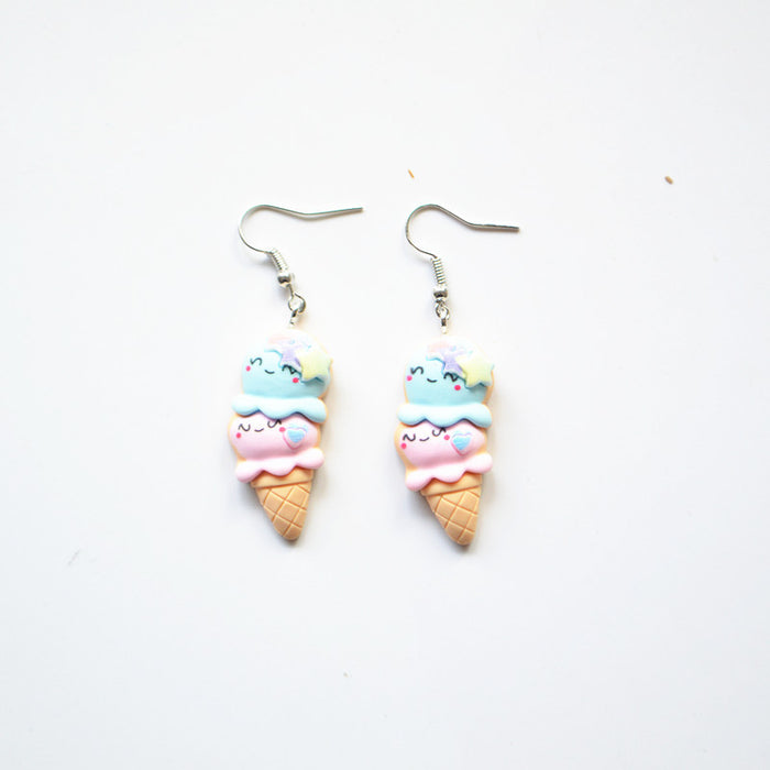 Wholesale Earrings Resin Ice Cream Unicorn Ice Cream Earrings JDC-ES-Xienuo013