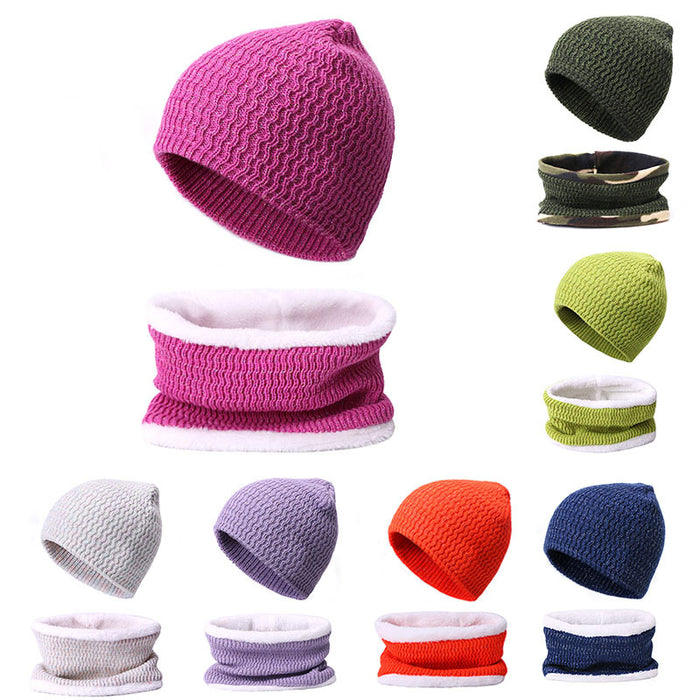 Wholesale Scarf Hat Two Piece Cotton Acrylic Fleece Thickening Warmth JDC-SF-Kaip010