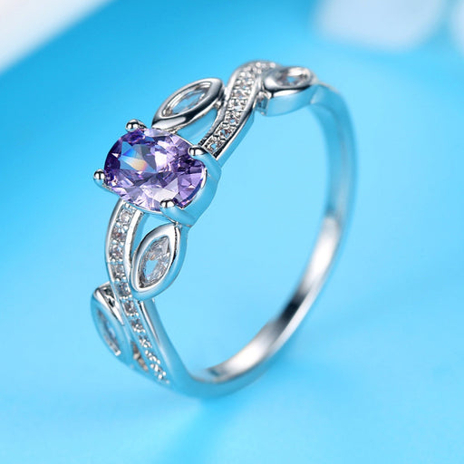 Jewelry WholesaleWholesale Purple Zircon Crystal Electroplated Copper Ring JDC-RS-MiMeng052 Rings 米萌 %variant_option1% %variant_option2% %variant_option3%  Factory Price JoyasDeChina Joyas De China