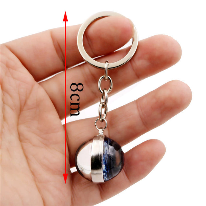 Keychains al por mayor para mochilas Doce Constellation Aley Glass Keychain JDC-KC-HENGX008