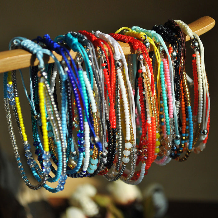 Boho en gros bracelet coloré pour les femmes bricolage corde à la main JDC-BT-YF004