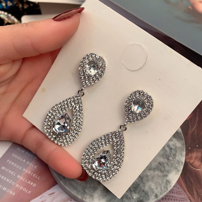 Jewelry WholesaleWholesale diamond-set teardrop alloy earrings JDC-ES-Shuangd005 Earrings 双笛 %variant_option1% %variant_option2% %variant_option3%  Factory Price JoyasDeChina Joyas De China