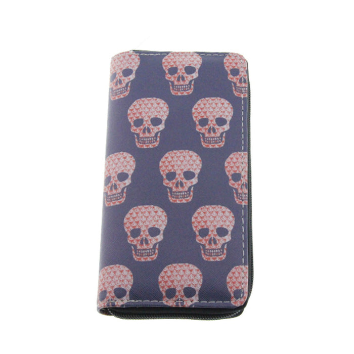 Wholesale skull and ghost series PU long wallet MOQ≥3 JDC-WT-Dengxin006