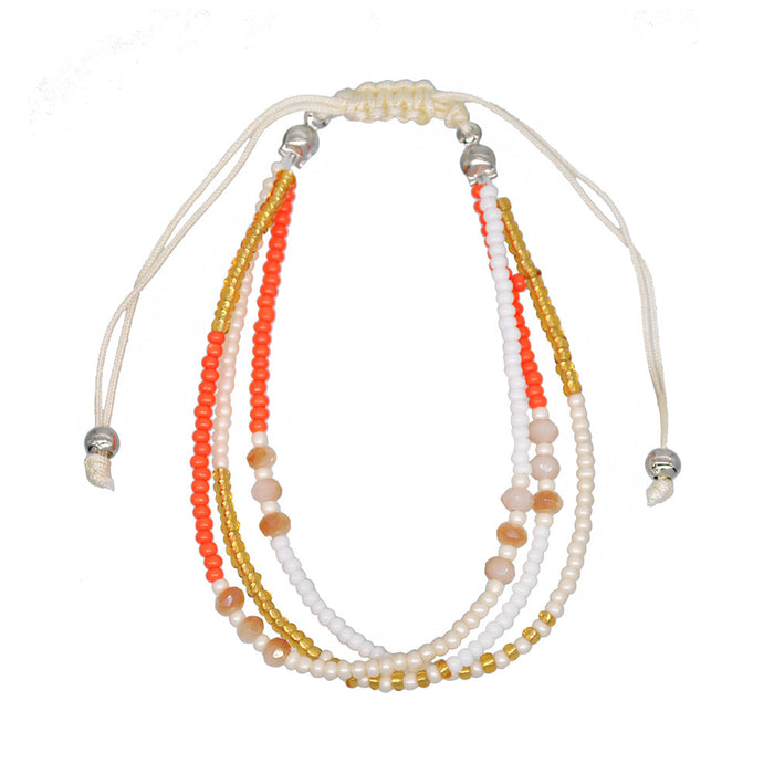 Wholesale boho colorful bracelet for women diy braided rope hand beaded JDC-BT-YF004