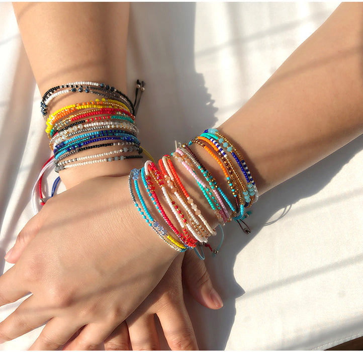 Boho en gros bracelet coloré pour les femmes bricolage corde à la main JDC-BT-YF004