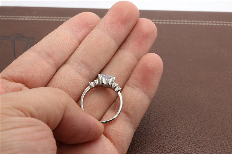 Titanio de acero inoxidable al por mayor anillo de zafiro blanco JDC-RS-Premls001