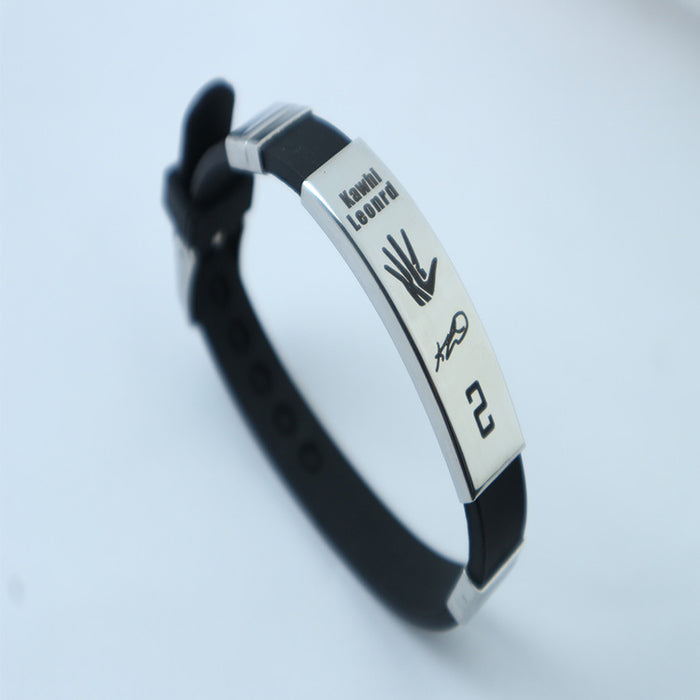 Wholesale Bracelet Titanium Steel Basketball Sports Men's Bracelet MOQ≥3 JDC-BT-LongN001