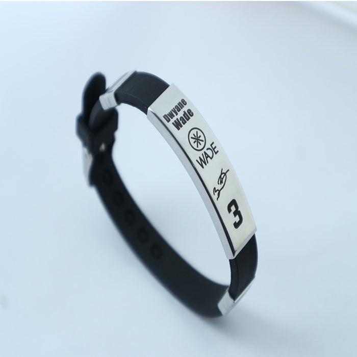 Wholesale Bracelet Titanium Steel Basketball Sports Men's Bracelet MOQ≥3 JDC-BT-LongN001