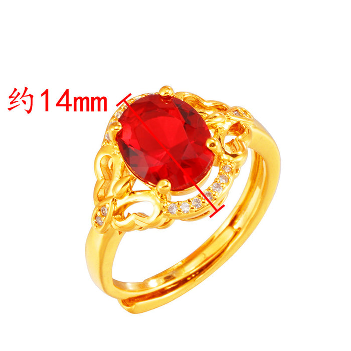 Wholesale Zircon Copper Gold Plated Rings JDC-RS-XinS002