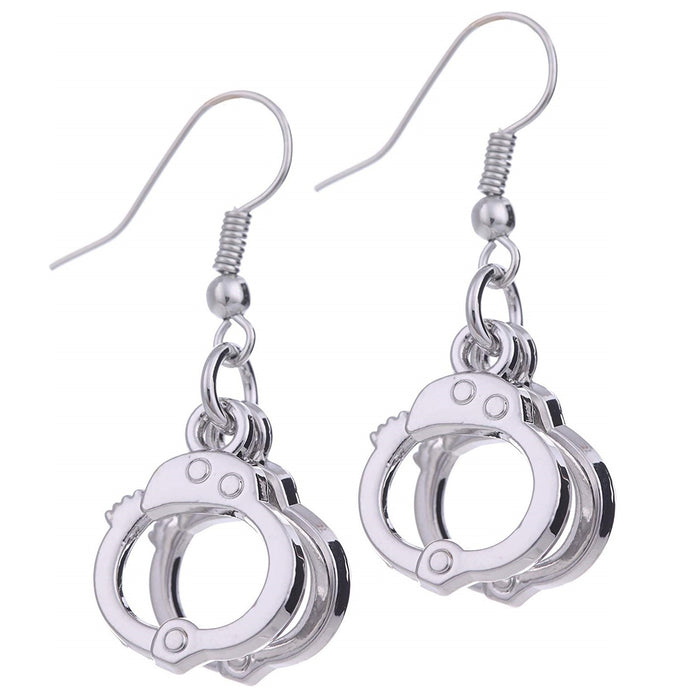 Wholesale Handcuff Shaped Metal Earrings MOQ≥2 JDC-ES-Caitao001