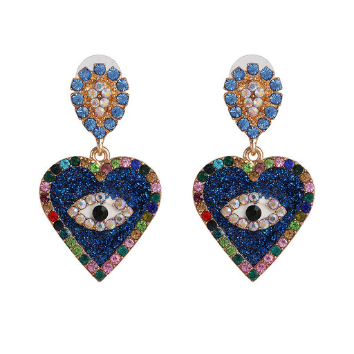Jewelry WholesaleWholesale heart set crystal metal earrings JDC-ES-LIUM021 Earrings 榴芒 %variant_option1% %variant_option2% %variant_option3%  Factory Price JoyasDeChina Joyas De China