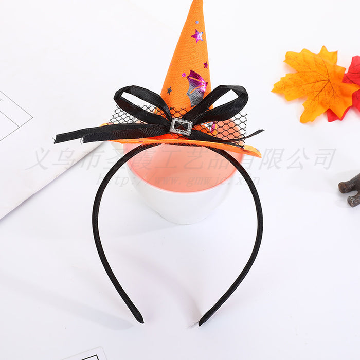 Diecoraciones de sombrero de bruja de la cabeza de la cabeza de la cabeza de la cabeza de la cabeza de Halloween al por mayor de Halloween Accesorios para el cabello de la bruja MOQ≥2 JDC-HD-SHENGX002