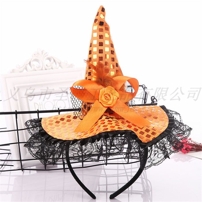 Decoración de la diadema de Halloween al por mayor sombrero de bruja MOQ≥2 JDC-HD-SHENGX005