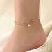 Jewelry WholesaleWholesale Double Layer Love Anklet JDC-AS-YeB027 Anklets 烨贝 %variant_option1% %variant_option2% %variant_option3%  Factory Price JoyasDeChina Joyas De China