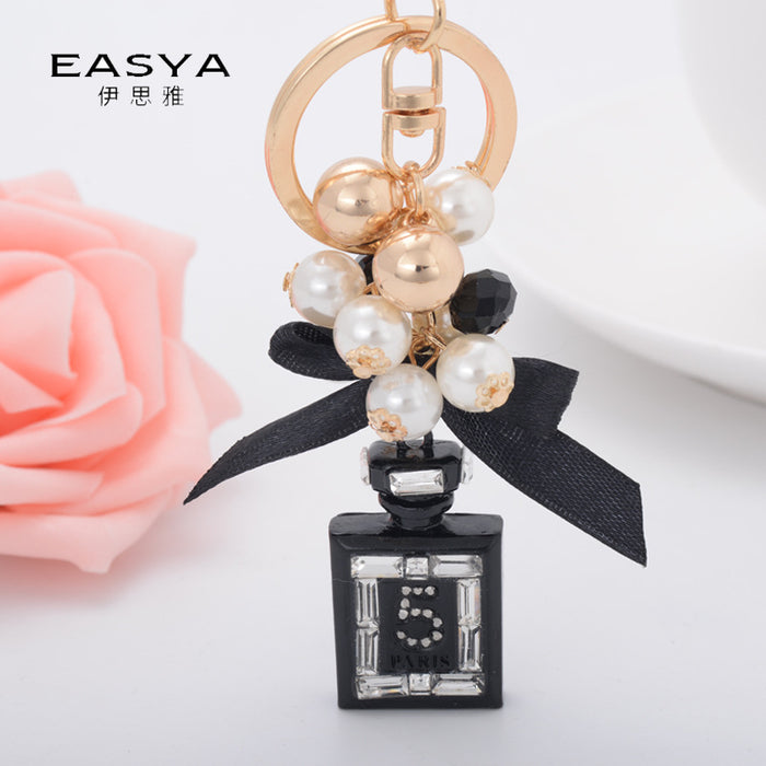 Wholesale Keychain Zinc Alloy Perfume Bottle Creative Collection Pearl Butterfly MOQ≥5 JDC-KC-ZYue001