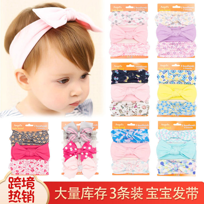 Wholesale kids hair accessories set cute baby bow hair band MOQ≥2 JDC-HD-MeiQ001