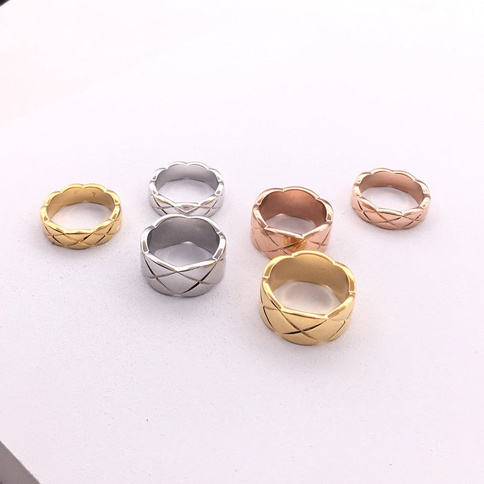 Wholesale Titanium Steel Gold Plated Rings JDC-RS-MAD001