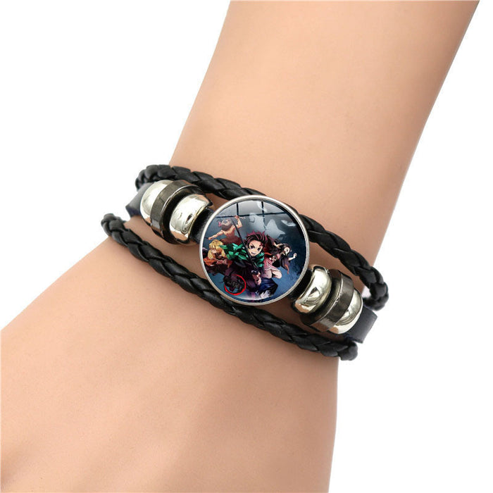 Wholesale Alloy Time Bracelet Animation Braided Leather MOQ≥2 JDC-BT-HengXiang001