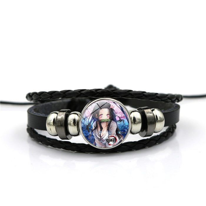 Wholesale Alloy Time Bracelet Animation Braided Leather MOQ≥2 JDC-BT-HengXiang001