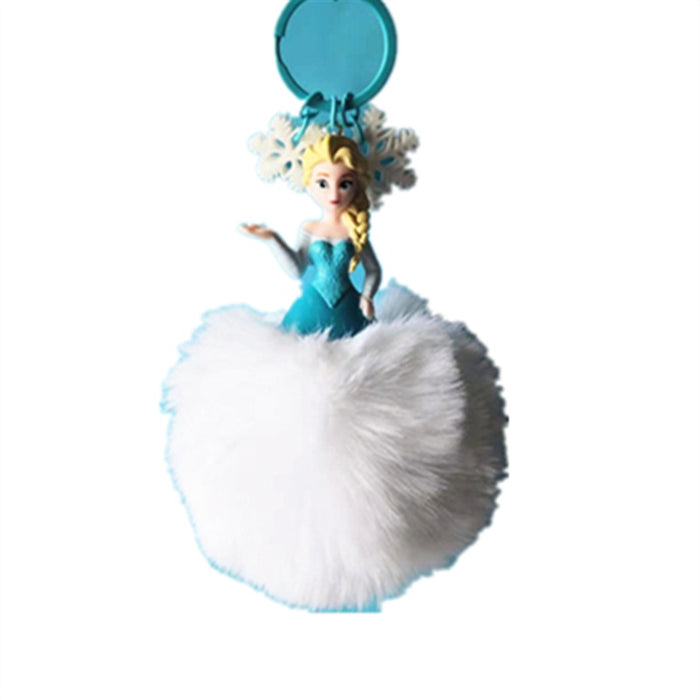 Wholesale keychain hair ball pendant snowflake cartoon princess (M) JDC-KC-ASDM001