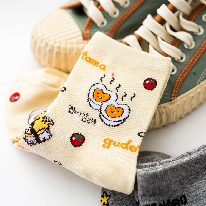Wholesale Sock Cotton Mid Tube Breathable Sweat Absorb Cute Cartoon (S) MOQ≥2 JDC-SK-QinY005