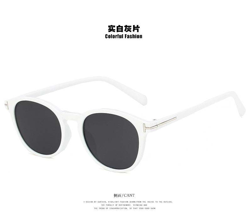 Gafas de sol de marco redondo en forma de T al por mayor Fashion JDC-SG-KD166