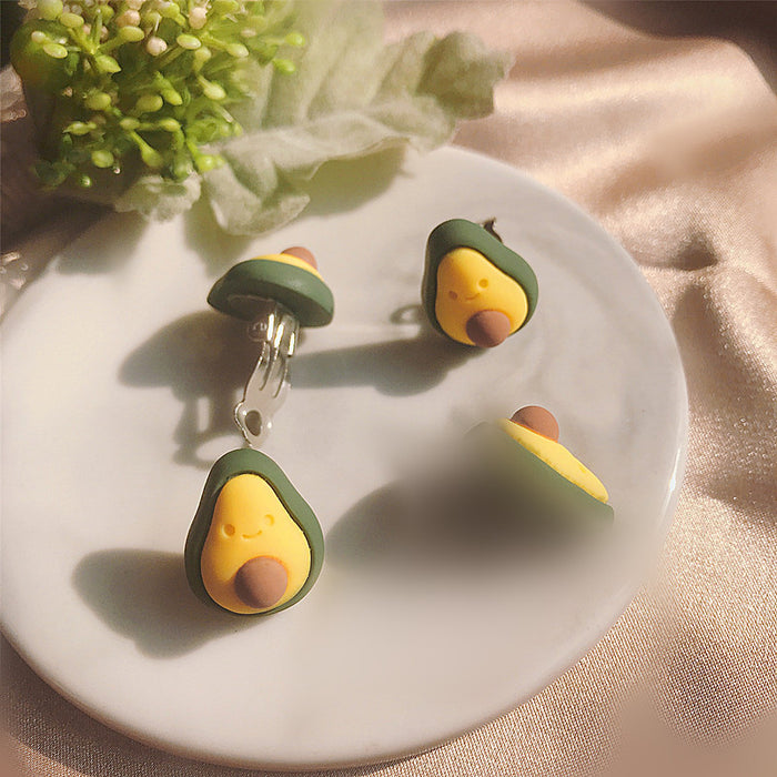 Wholesale Earrings Alloy Green Avocado JDC-ES-Shier019