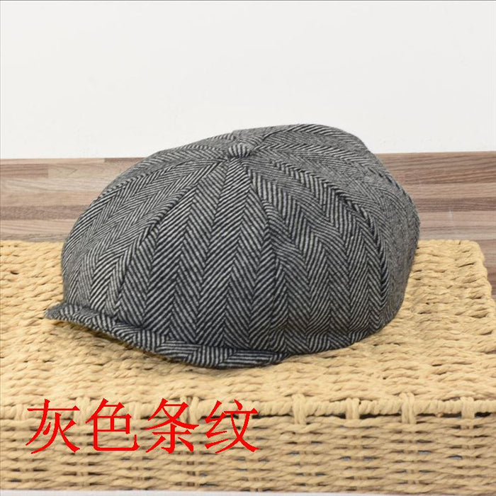 Capa de pico de rayas retro de lana de lana al por mayor JDC-FH-TAOW001