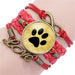 Jewelry WholesaleWholesale Cat and Dog Footprints Time Gemstone Multilayer Braided Bracelet JDC-BT-NH013 Bracelet 柠和 %variant_option1% %variant_option2% %variant_option3%  Factory Price JoyasDeChina Joyas De China