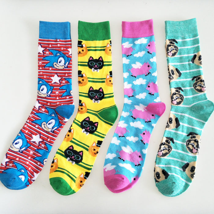 Wholesale Socks Cotton Cute Cartoon Breathable Mid Tube Socks JDC-SK-YiYan018