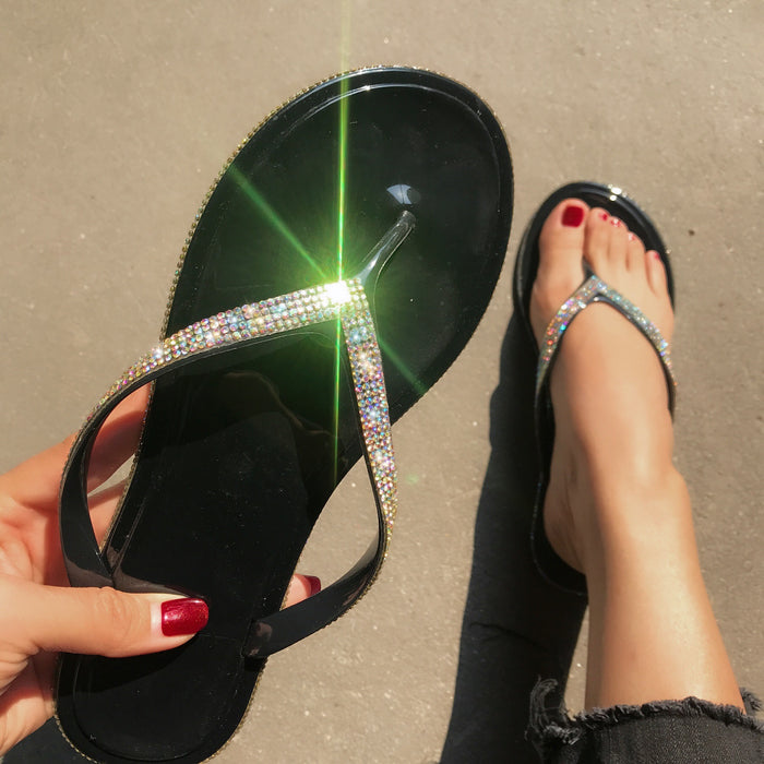 Jewelry WholesaleWholesale plus size clip-on sandals with colored diamond craftsmanship JDC-SD-QiaoF001 Sandal 乔发 %variant_option1% %variant_option2% %variant_option3%  Factory Price JoyasDeChina Joyas De China