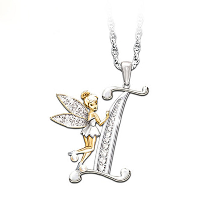 Wholesale Necklace Alloy Rhinestone Pixie Flower Fairy Letters JDC-NE-MTu001