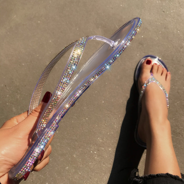 Sandales à clip-on de taille plus en gros avec artisanat en diamant coloré JDC-SD-QIAOF001