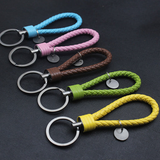 Jewelry WholesaleWholesale Alloy Tungsten Steel Leather Rope Braided Lanyard Keychain JDC-KC-JFang006 Keychains 九方 %variant_option1% %variant_option2% %variant_option3%  Factory Price JoyasDeChina Joyas De China