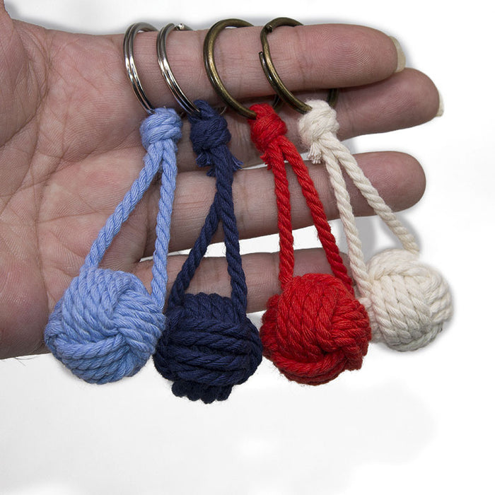 Wholesale Keychains Eco-Friendly Cotton Rope Woven Monkey Fist Knot MOQ≥2 JDC-KC-MaoKe001
