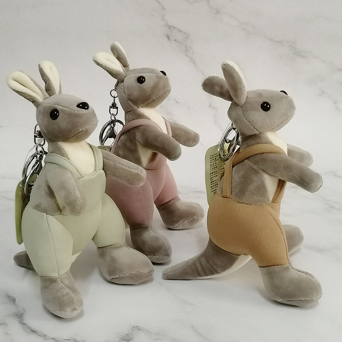 Wholesale scented pants kangaroo plush pendant kangaroo doll keychain MOQ≥3 JDC-KC-DXD001