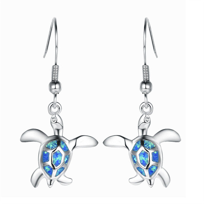 Wholesale Turtle Imitation Opal Metal Earrings MOQ≥2 JDC-ES-BDuo003