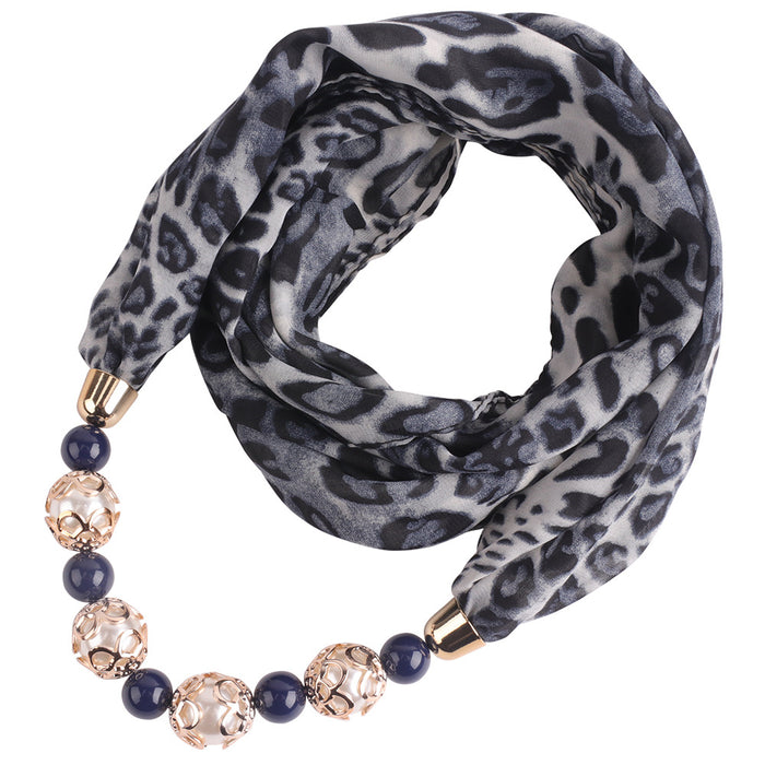 Wholesale Scarf Chiffon Scarf Spring Summer Necklace Pendant Leopard Snake Animal Print JDC-SF-Longd003