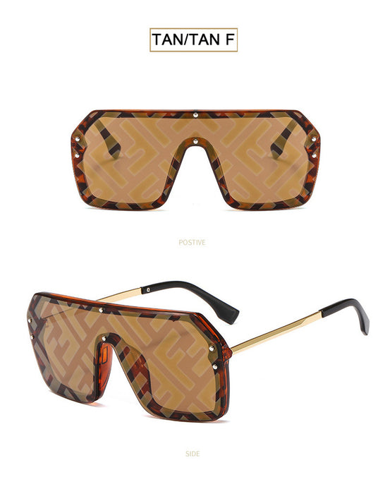 Wholesale Metal Half Frame Women Letter F Watermark Sunglasses JDC-SG-YinB009
