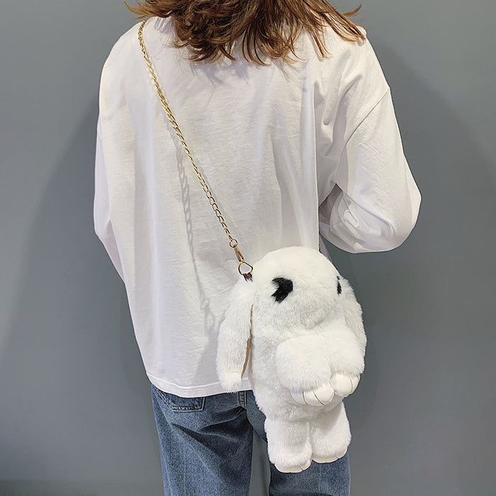 Wholesale Shoulder Bag Plush Cute Cartoon Rabbit Diagonal Cross MOQ≥3 JDC-SD-Weit001