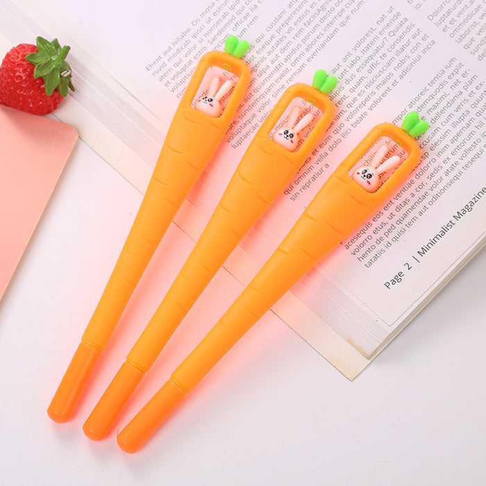 Pen de bolígrafo al por mayor plástico Lindo Pen de gel de conejo de zanahoria JDC-BP-LIUJ023