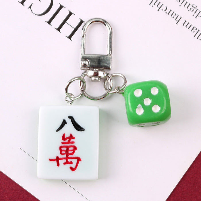 Wholesale Keychains Resin Metal Cute Creative Mahjong MOQ≥2 JDC-KC-YiHan040
