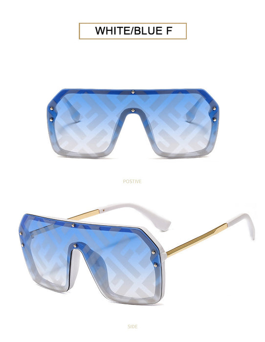 Wholesale Metal Half Frame Women Letter F Watermark Sunglasses JDC-SG-YinB009